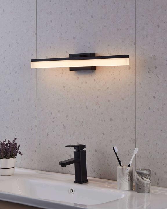 Actual product image EGLO 900845 PALMITAL LED wall/ceiling light 11W black satinised warm white IP44 (1350 lm)