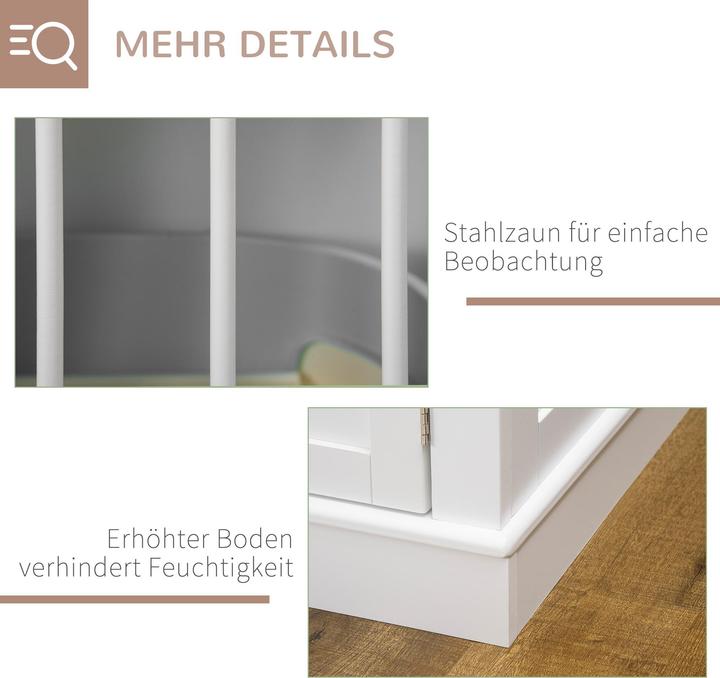 Produktbild PawHut Hundekäfig Spanplatte, MDF Weiss (Hundezwinger)