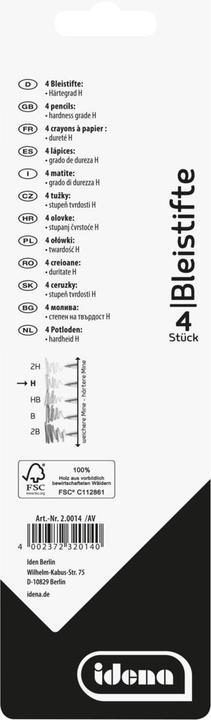 Image du produit Idena Crayon H 4er FSC100 (H, 4 x)