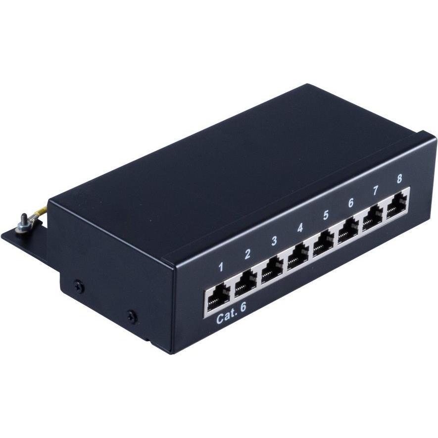 Shiverpeaks S/CONN maximum connectivity Patchfeld-cat 6 Patchpanel, geschirmt, 8 Ports, Server Zubehör, Schwarz