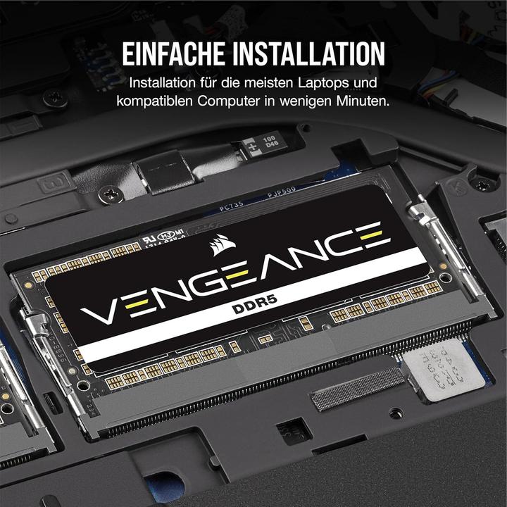 Produktbild Corsair SORAM D5 5600 48GB C48 Vengeance K2 (2 x 24GB, 5600 MHz, DDR5-RAM, SO-DIMM)