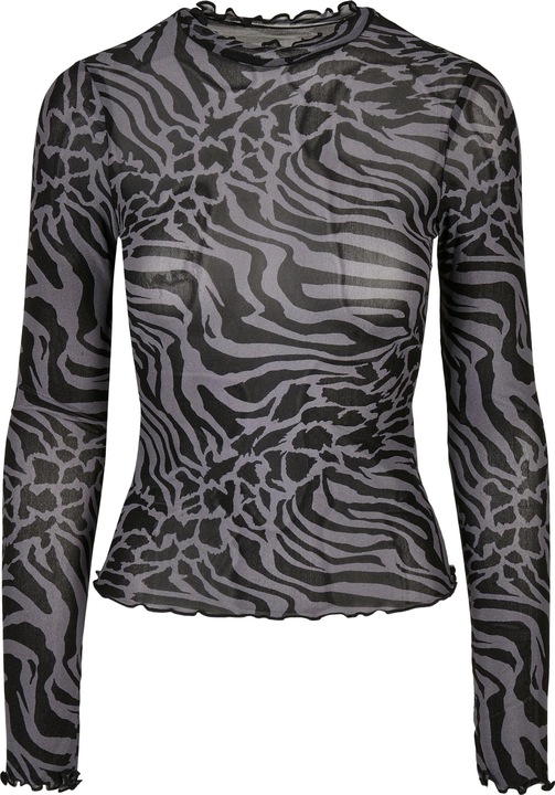 Actual product image Urban Classics Ladies AOP Mesh Turtleneck Longsleeve (S)