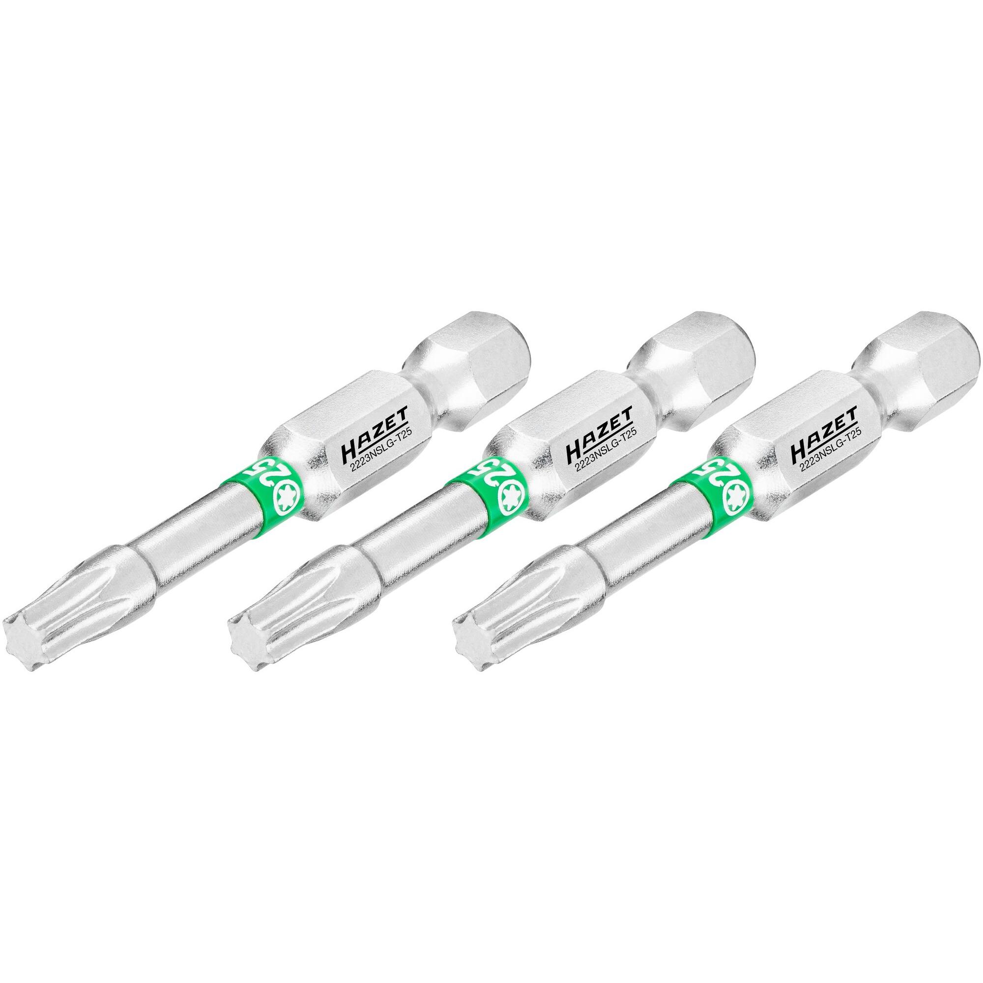 HAZET, Bits, Bit 2223NSLG-T25/3 ∙ Sechskant6,3 (1/4 Zoll) ∙ Innen TORX Profil ∙ T25 ∙ Anzahl Werkzeuge: 3… (T25)