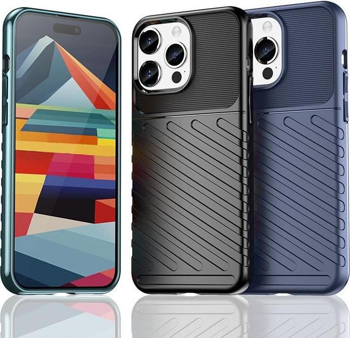 Actual product image Hurtel Armored iPhone 15 Pro Max Thunder Case - black (Apple iPhone 15 Pro Max)