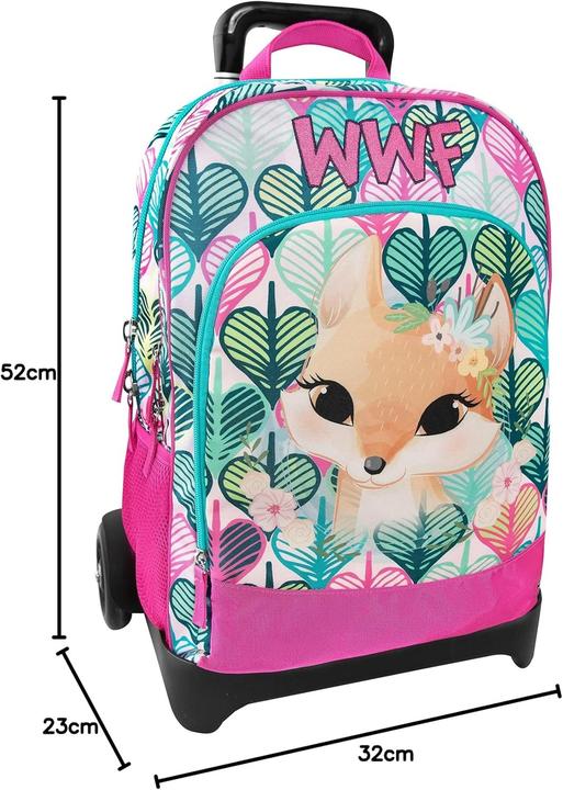 Actual product image WWF Illustrated Backpack, Detachable, Adjustable with Handle and Strains