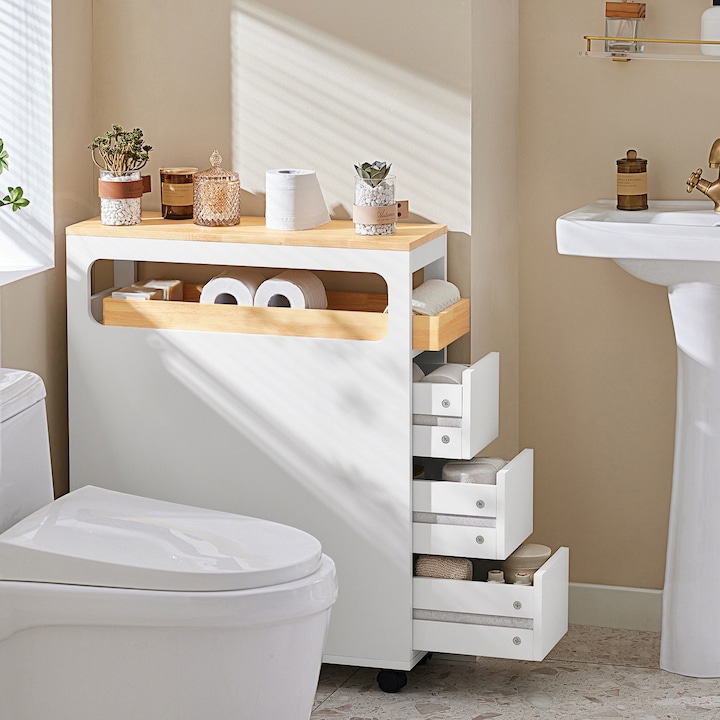 Image du produit SoBuy Étagère en niche avec 3 tiroirs (23 x 65 x 82 cm)