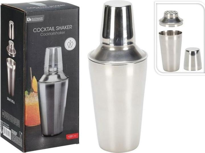 Excellent Houseware Stainless steel cocktail shaker 500ml 3-piece (Cocktail shaker)