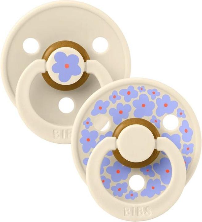 Produktbild Bibs Studio Nuggi Colour 2 PACK Latex Round 0-6m Jasmine Ivory Mix (2 x, bis 6 Monate)