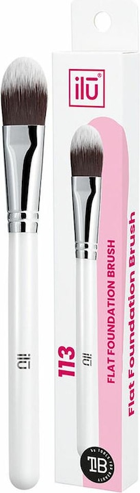 Tools for Beauty T4B 100 serie ILU Kabuki Flat Brush Makeup White Make-up Brush Face (113), x (Foundation)