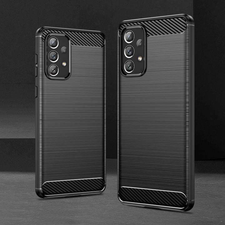 Produktbild Hurtel Carbon Case Flexible TPU cover for Samsung Galaxy A73 black (Samsung Galaxy A73 5G)