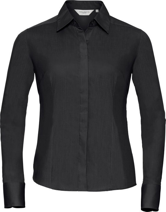 Produktbild Russell Collection Popelin Bluse Hemd Langarm pflegeleicht tailliert (S)