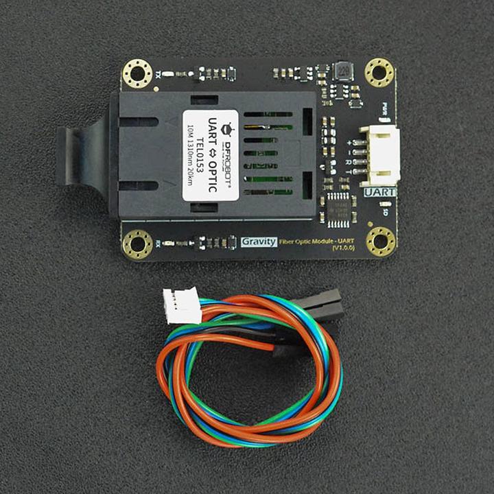 Actual product image DFRobot Gravity UART fibre optic transceiver module