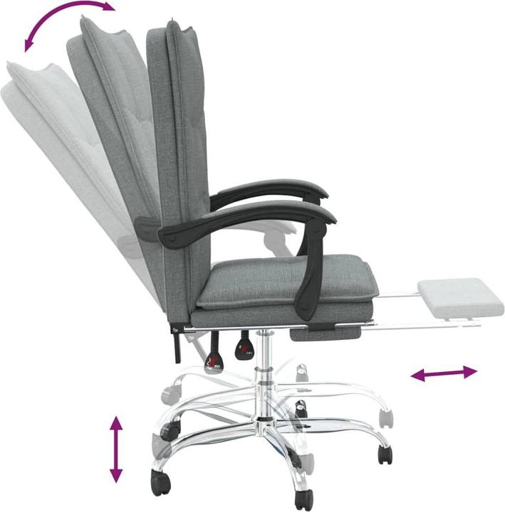 Actual product image vidaXL Bürostuhl mit Liegefunktion (46.50 - 56 cm)