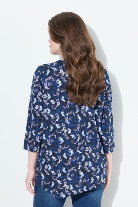 Actual product image Ulla Popken Asymmetric Cowboy Boot Print Tee (46, 48)