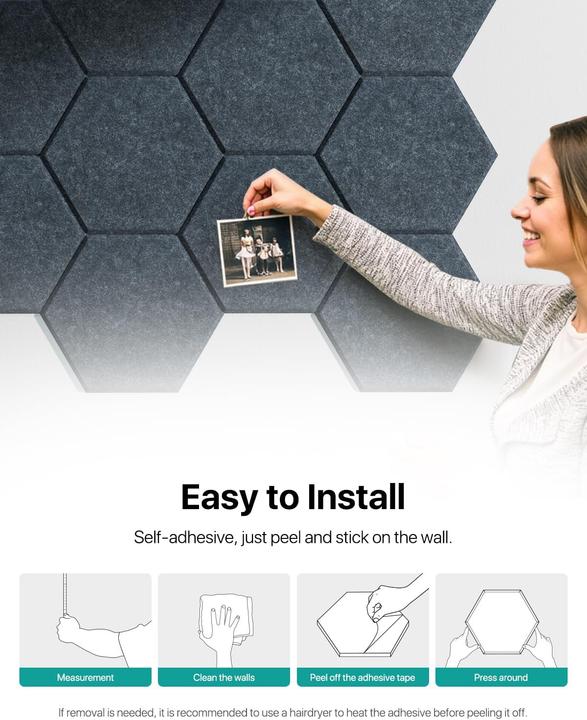 Produktbild Soundsbay Selbstklebende Hexagon Akustikpaneele (12 Stk.)