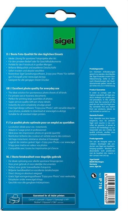 Produktbild Sigel Inkjet Everyday (200 g/m², 10 x 15 cm, 24 Stk.)