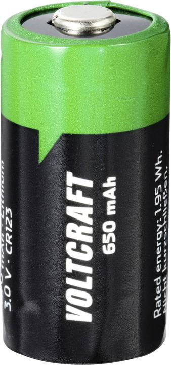 Voltcraft Speciale oplaadbare batterij CR 123 Lithium 3 V 650 mAh (1 Pcs., RCR123A, 650 mAh)