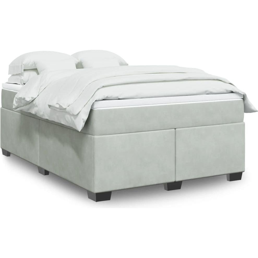 VidaXL, Bett, Bo x springbett mit Matratze 160 x 200 cm Samt (160 x 200 cm)