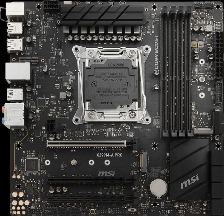 Actual product image MSI X299m-A Pro (LGA 2066, Intel X299, mATX)