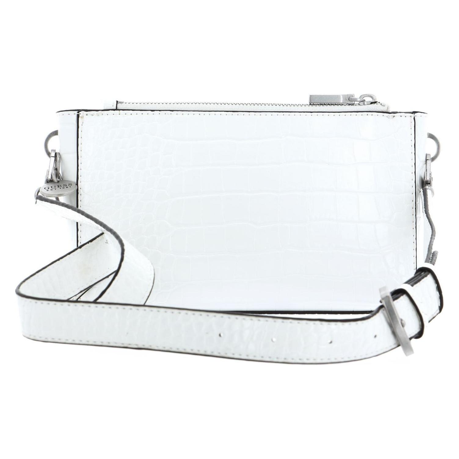 Guess, Damen, Handtasche, Didi Mini Double Compartment Top Zip, Weiss