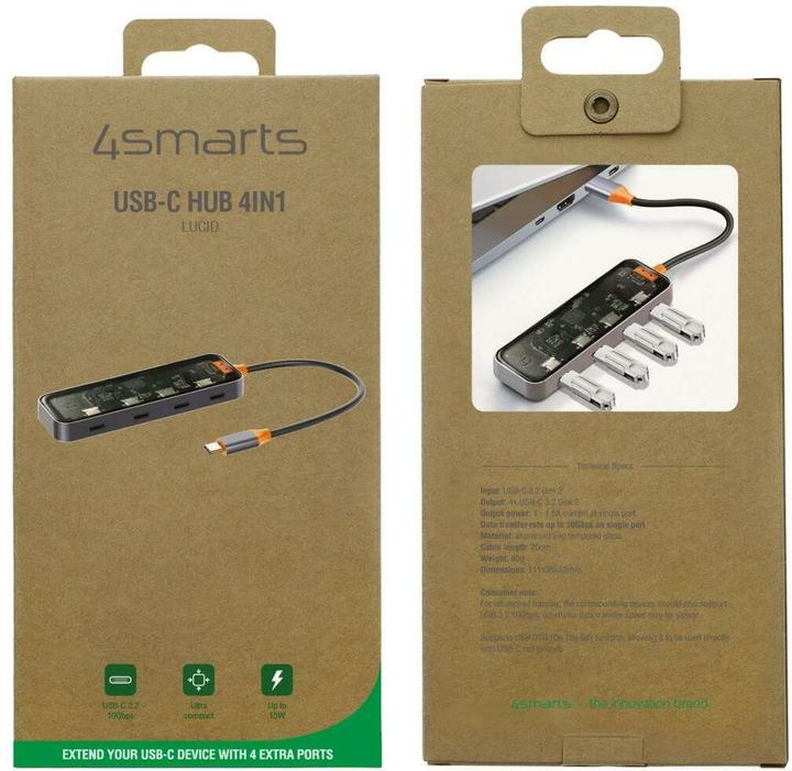 Immagine prodotto 4smarts 4 in 1 Lucid Hub (USB-C, 4 porte)