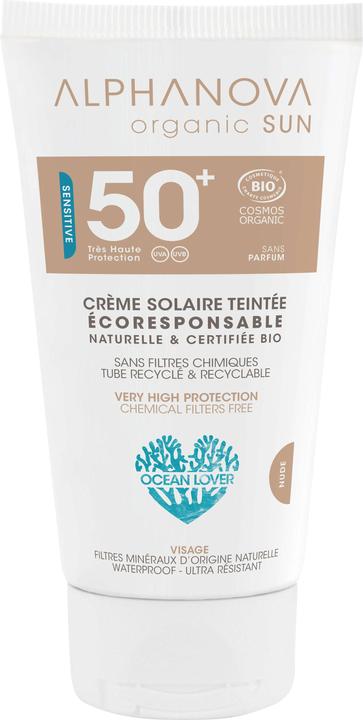 Image du produit Alphanova SUN Crème Bio légèrement teintée hypoallergénique SPF50+ sans parfum 50 g (Crème solaire, SPF 50+, 50 g)