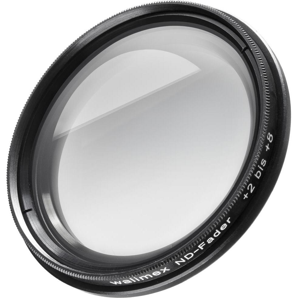 Walimex ND-Fader 72 mm +2 bis +8 Blenden (72 mm, ND- / Graufilter, 72 mm), Objektivfilter, Schwarz