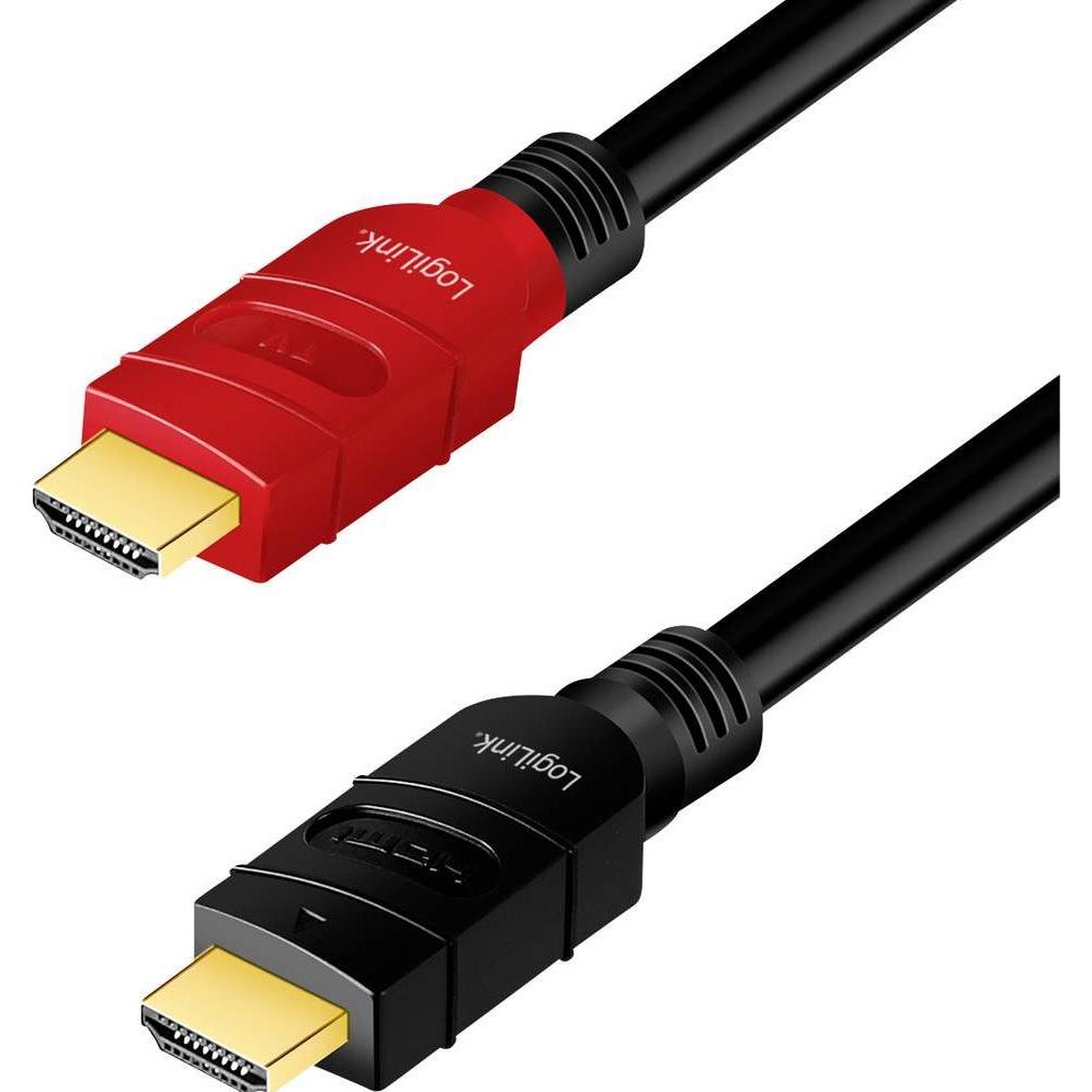 LogiLink CHV0101 HDMI-Kabel A/M to A/M, 4K/60 Hz, AMP, black, 15 m (15 m, HDMI), Video Kabel
