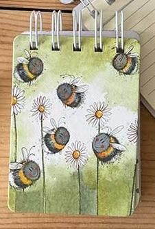 Incood Notizbuch A7 SSN52 Bienen und Gänseblümchen (A7, Rijen, Hardcover)