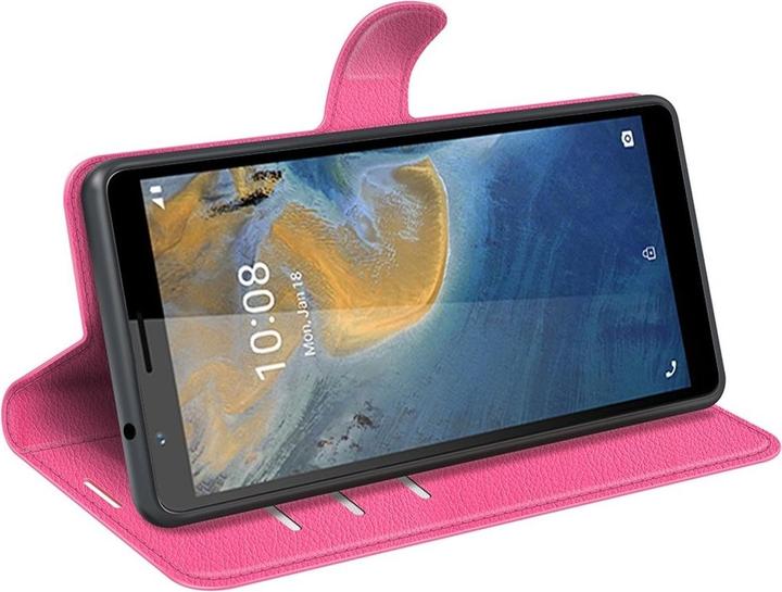 Produktbild König Design Hülle Handy Schutz für ZTE Blade A31 Case Flip Cover Tasche Etuis Bumper Rosa (ZTE Blade A31)