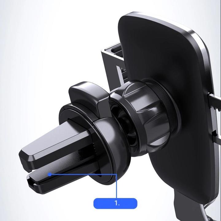 Actual product image Hurtel Gravity smartphone car holder, black air vent grille (YC08)