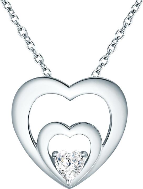 Actual product image Rafaela Donata Ladies heart sterling silver cubic zirconia silver 40.0 cm base chain + 5.0 cm extension - 33750 (Sterling silver rhodium-plated, 40 - 45 cm)