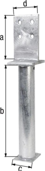 Actual product image GAH T-post support 130x500x80x90mm steel raw hot-dip galvanised (1 pcs.)