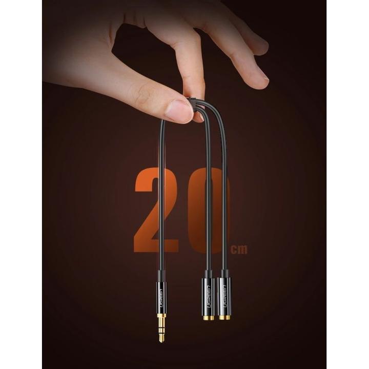 Actual product image Ugreen 3.5 mm jack - 2x 3.5 mm socket (0.25 m, AUX cable)