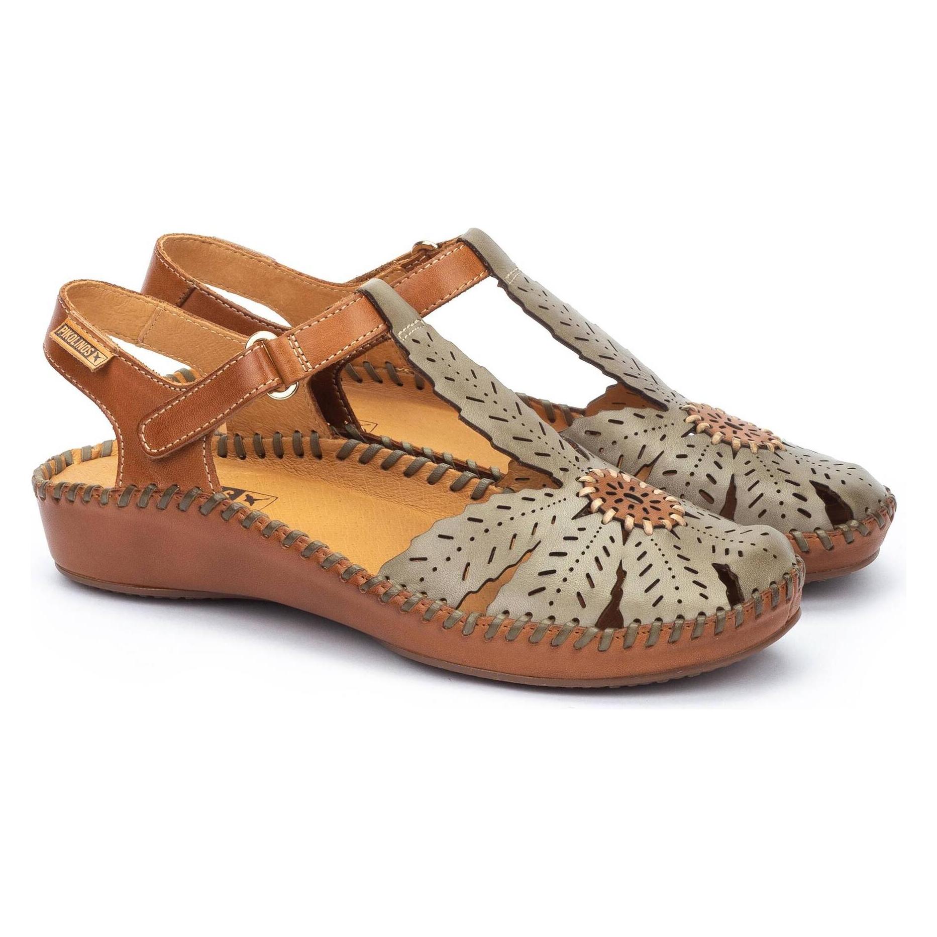 Pikolinos, Damen, Sandalen, P. Vallarta, Grün, Weiss, (40)