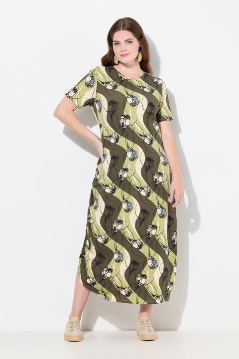 Produktbild Ulla Popken Jersey-Maxikleid, Rundhals, Halbarm (46, 48)