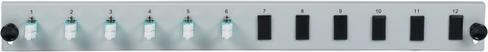 Actual product image EFB Elektronik Equipped front panel with 6 x LC duplex coupling horizontal, grey
