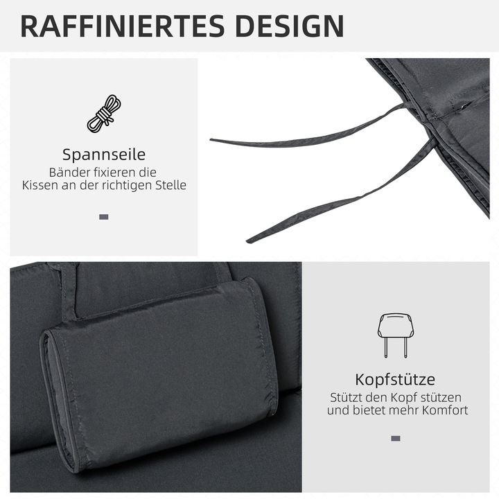Produktbild Outsunny Liegenauflage mit Kopfkissen