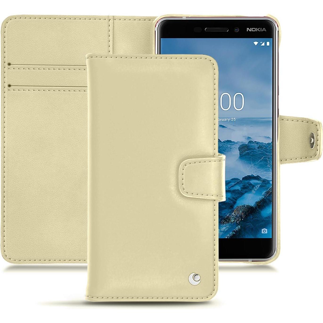 Thumbnail - Noreve Lederschutzhülle Wallet (Nokia 6 (2018)), Smartphone Hülle, Beige