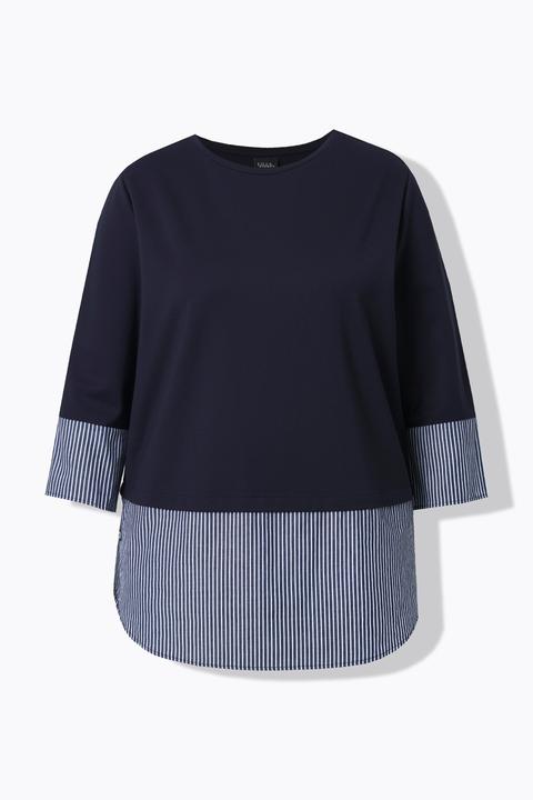 Produktbild Ulla Popken Sweatshirt, Blusensaum, Rundhals, 3/4-Arm (62)