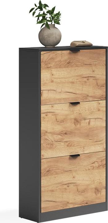Produktbild Vicco Schuhkipper Gizmo, Goldkraft Eiche/Anthrazit, 59 x 112 cm mit 3 Fächern (22 x 59 x 112 cm)
