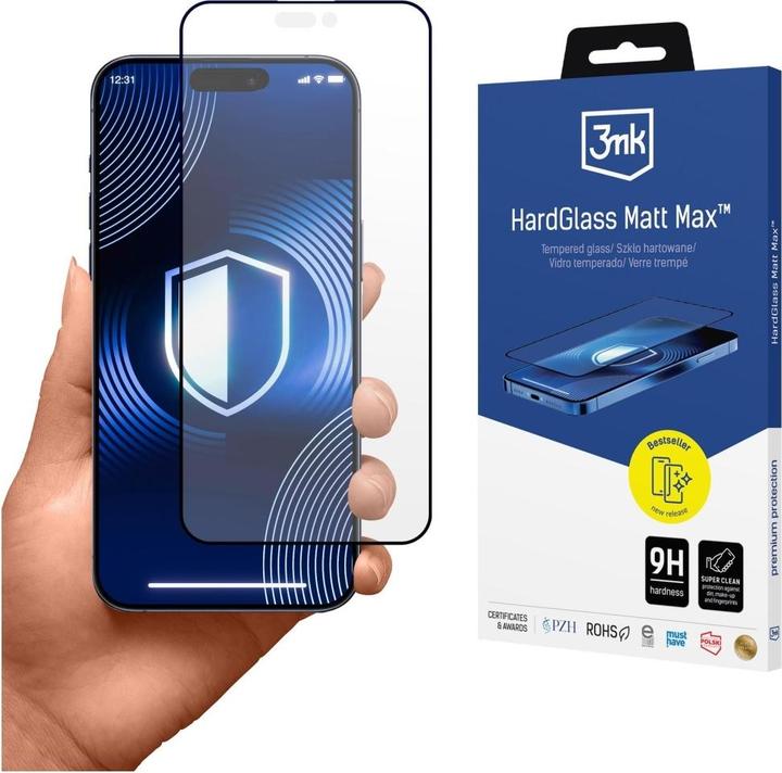 Productafbeelding 3MK - HardGlass Tempered Screen Protector - iPhone 17 Pro Max - Matt Max (Apple iPhone 17 Pro Max)