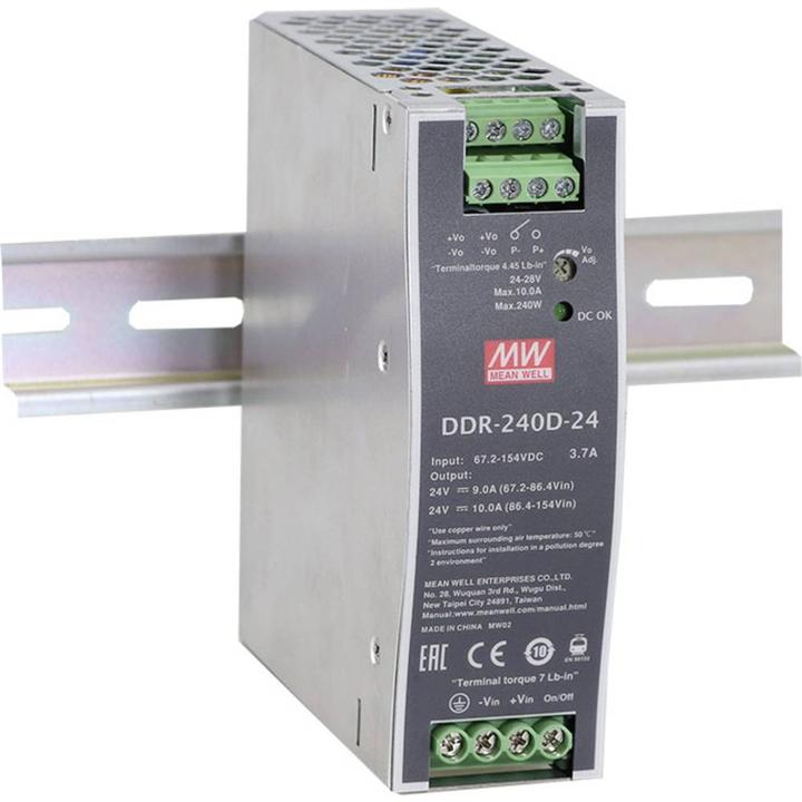 MeanWell MEAN WELL DDR-240C-48, 33.6 - 67.2 V, 240 W, 48 V, 5 A, RoHS, 40 mm