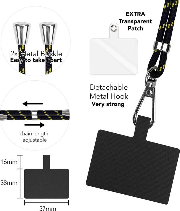Produktbild Nalia Universal Handykette zum Umhängen mit Pad