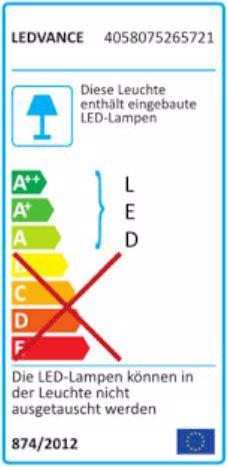 Label énergétique Ledvance Couleur + blanc (1700 lm)