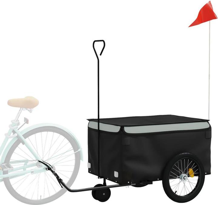 Produktbild VidaXL Fahrradanhänger Schwarz und Grau 30 kg Eisen