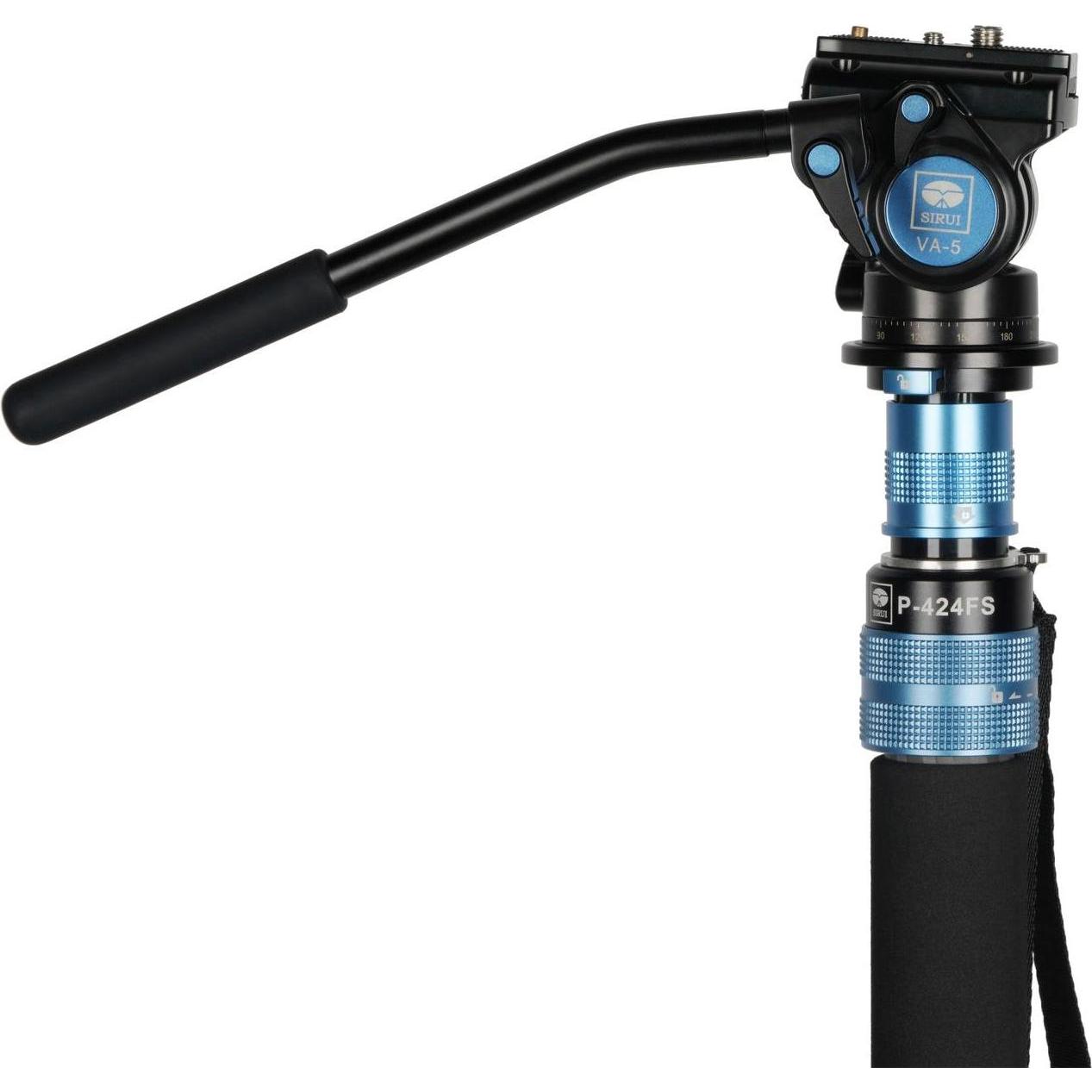 Thumbnail - Sirui P-424FS + VA5 Carbon Einbeinstativ 168 cm mit Standspinne + Videoneiger (Metall, Carbon), Stativ, Schwarz