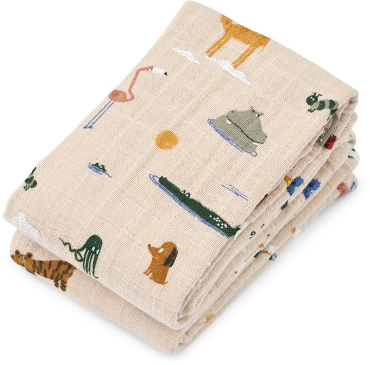 Actual product image Liewood Musselin Lewis Around the World 2er Pack (65 cm, 65 cm)