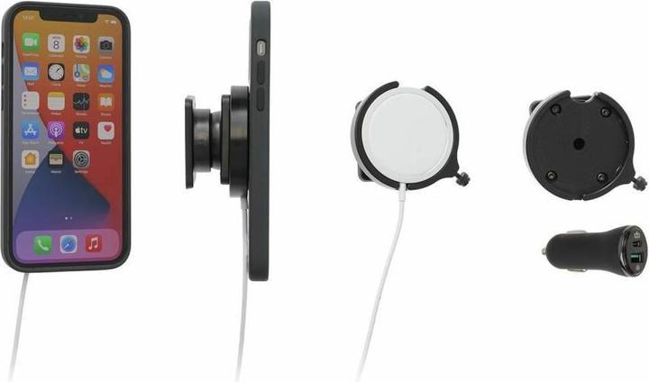 Produktbild Brodit MagSafe Halter mit Kugelgelenk und KFZ-Ladeadapter