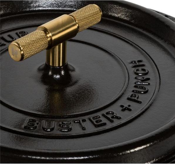 Actual product image Staub - Buster Punch Cocotte - Black - 24 cm (24 cm, Casserole + Stewpot, Cast iron)